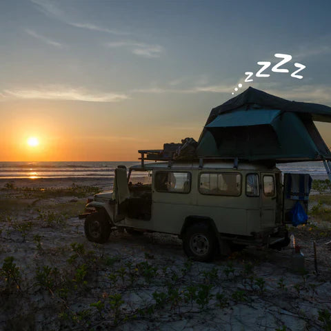 Sleep easy in your roof box tent 💤